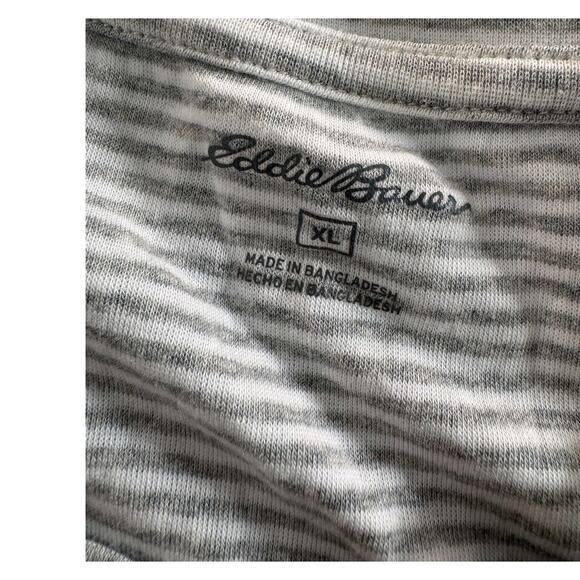 Eddie Bauer Womens XL Gray Stripe Long Sleeve Tshirt Cotton Modal Spandex - Picture 3 of 8